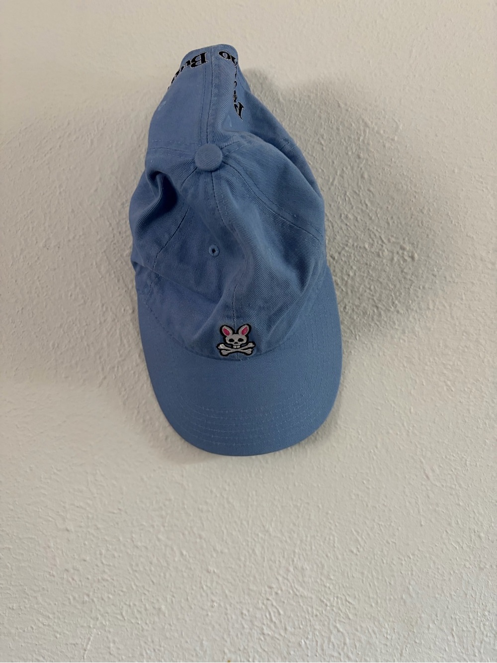 Psycho Bunny Blue Baseball Cap with Bunny Skull Patch